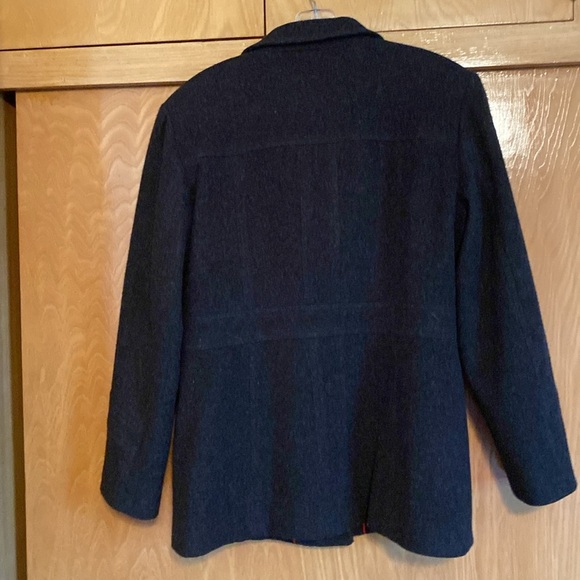 A-Line contemporary timeless wool pea coat lined black womens medium - Picture 6 of 13